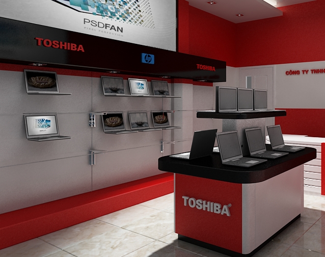 Thiết kế nội thất showroom Toshiba - 127 Nguyễn Chí Thanh